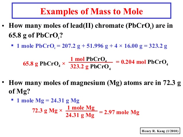 Conversion Of Atoms To Grams